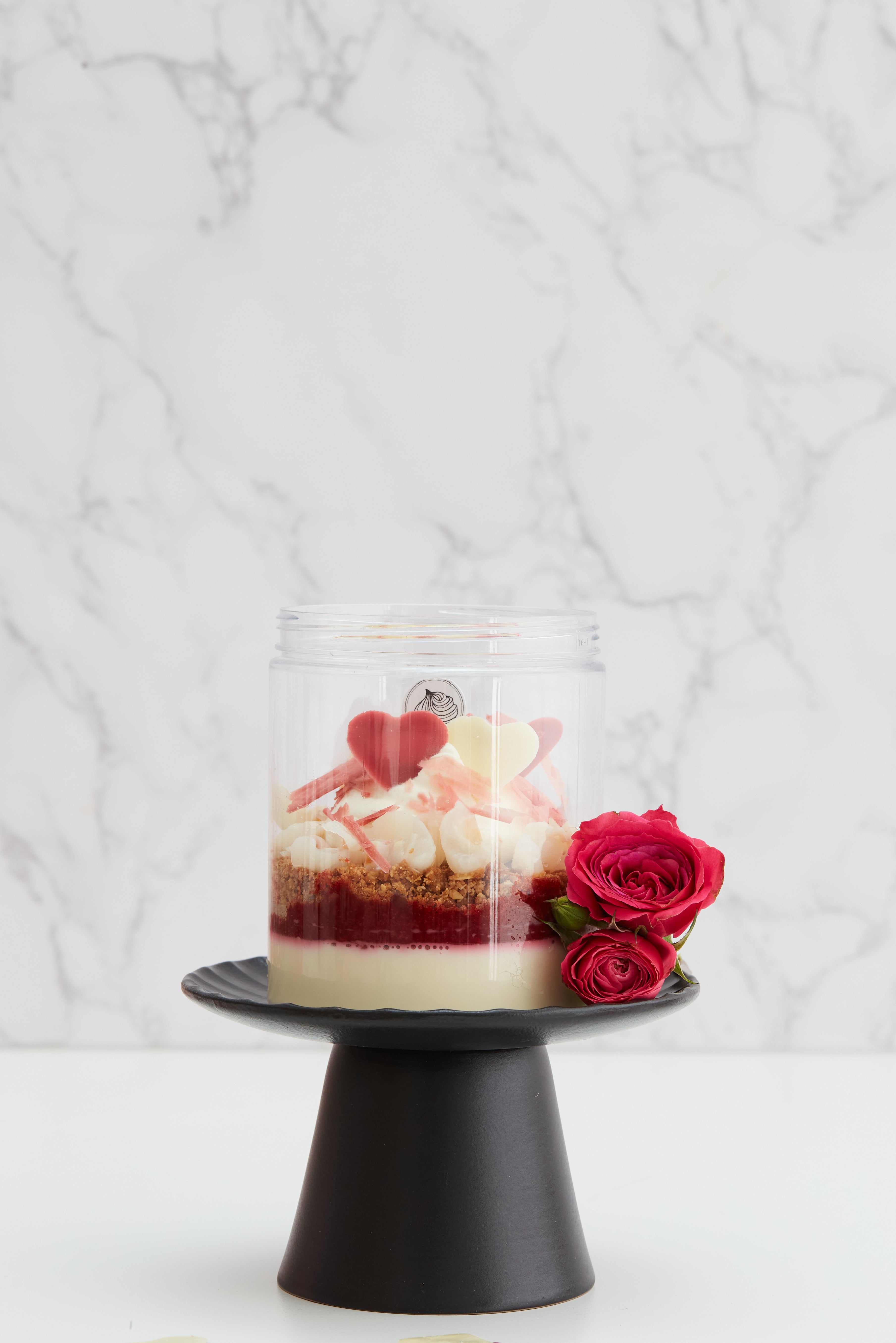 Valentine's Panna Cotta & Lychee Jar Dessert XL Version