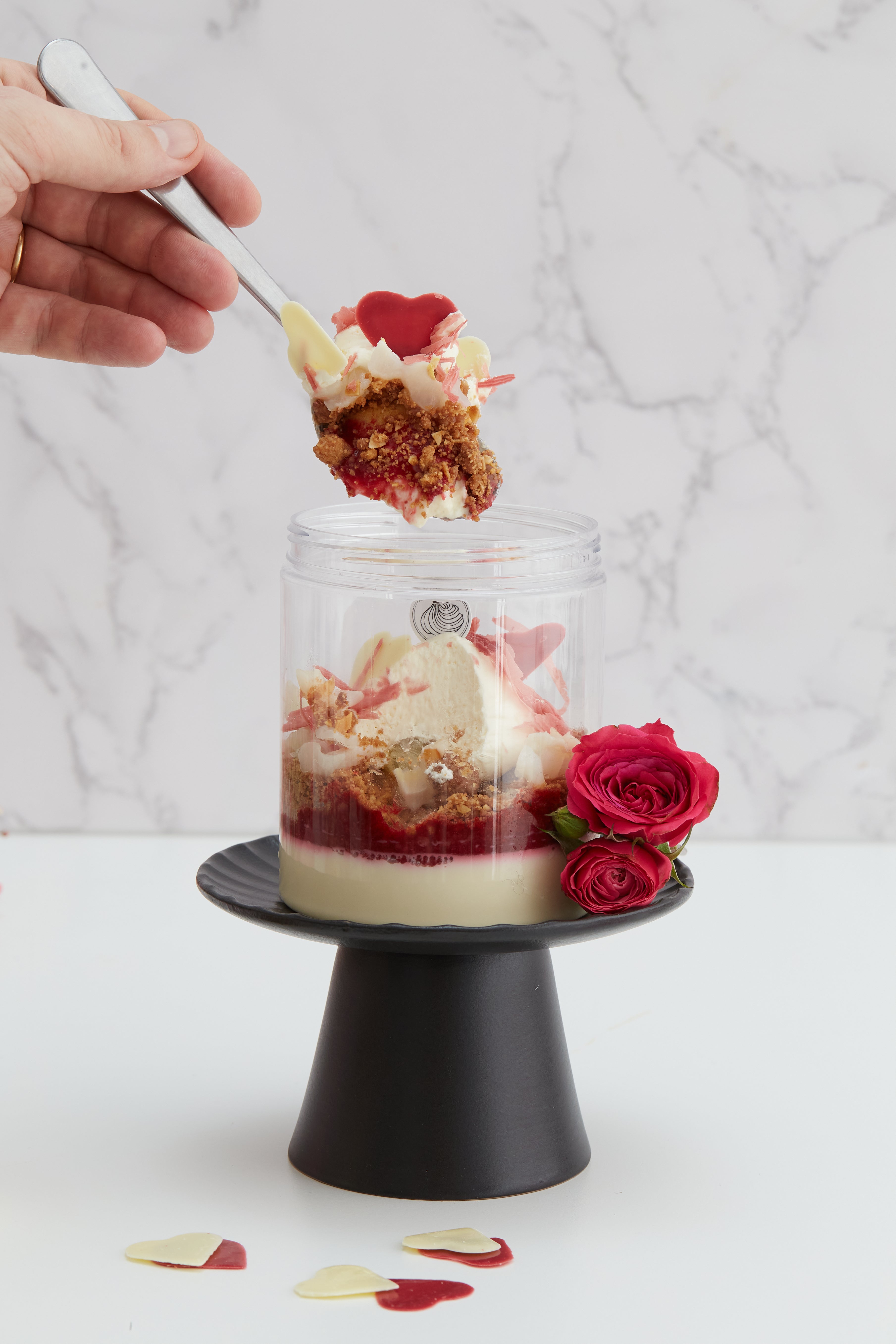 Valentine's Panna Cotta & Lychee Jar Dessert XL Version